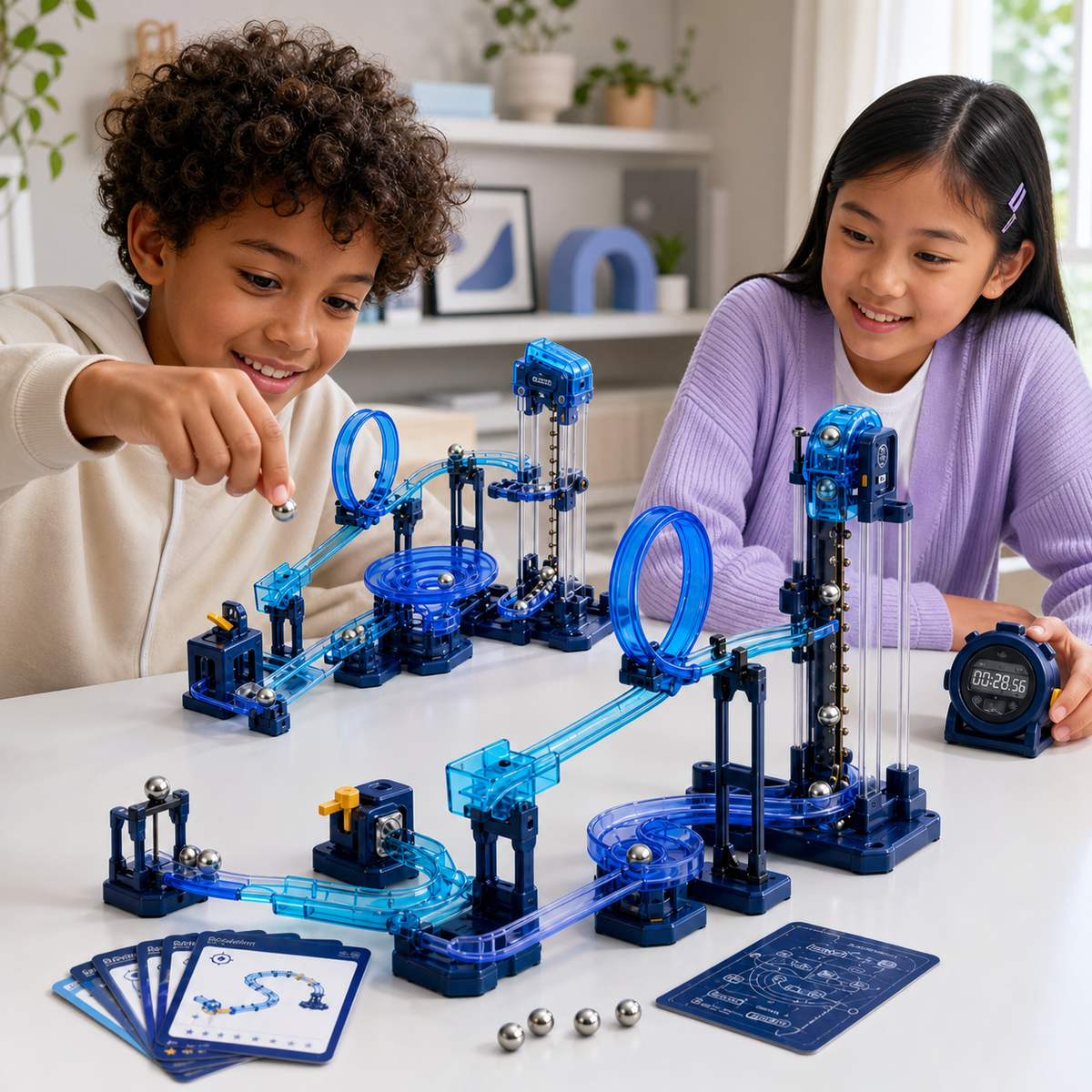 Novariqm Gravity Run Marble Lab in a creative learning setting